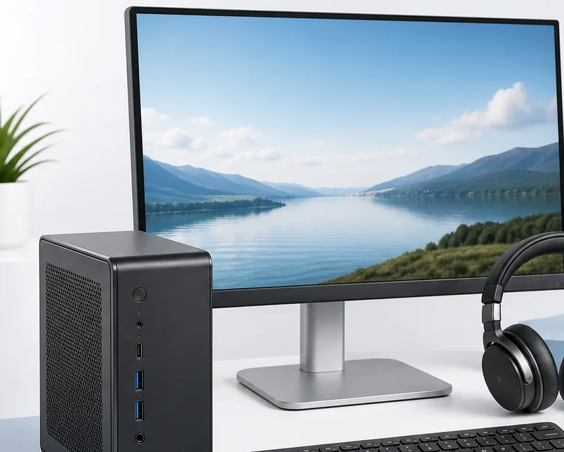 Desktop computers and monitors